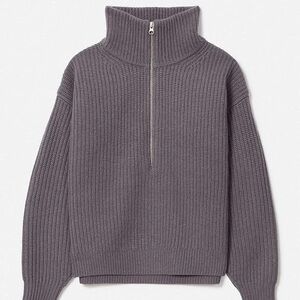 Everlane the Felted Merino Half Zip